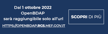 Dal 1 ottobre 2022 OpenBdap sarà raggiungibile solo all'url https://openbdap.rgs.mef.gov.it.Alle Pubbliche Amministrazioni che utilizzano la BDAP per la trasparenza è richiesto di adeguare i link sui propri siti istituzionali.